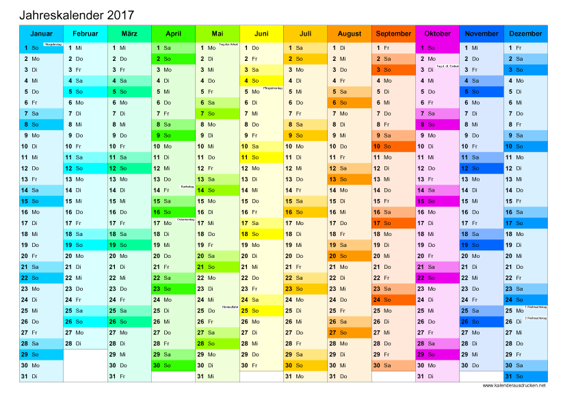 kalender 2017 a4 de